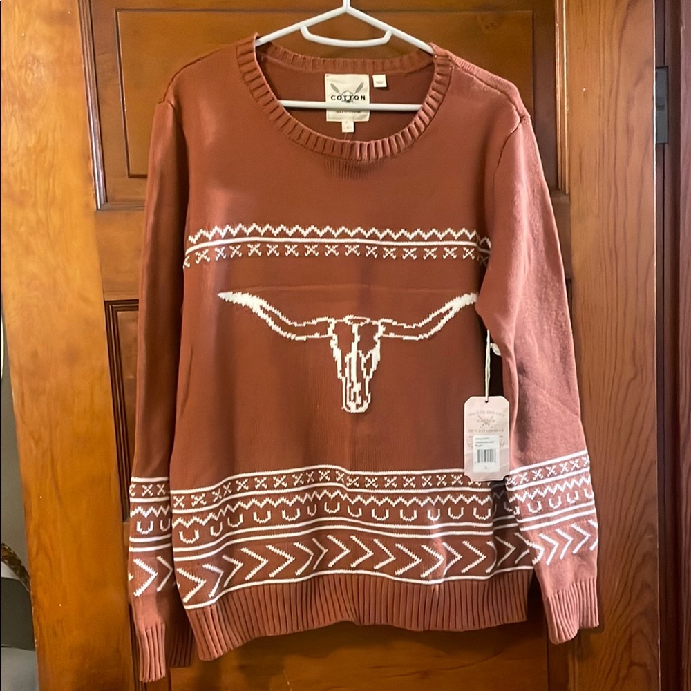 Coton Brown Southwestern Sweater